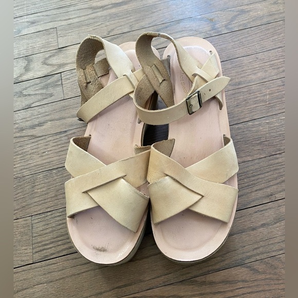 Kork-ease natural leather platform sandals, size 9 - Picture 7 of 8